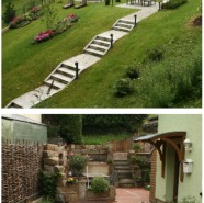 Gartenanlage mit Haus